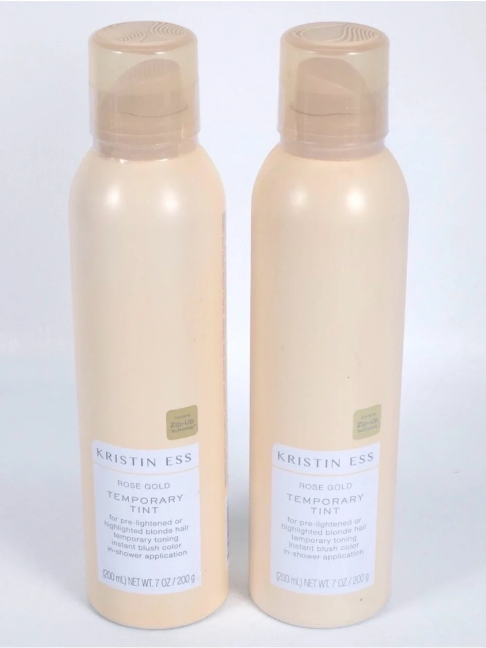 2 Cans Kristin Ess Rose Gold Temporary Tint Spray 7 oz Each Full Size NEW